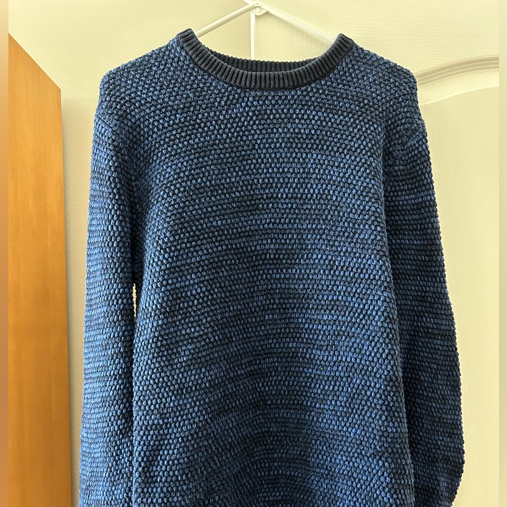 Pullover Blue Knit Men’s Crewneck Sweater GAP 100% Cotton